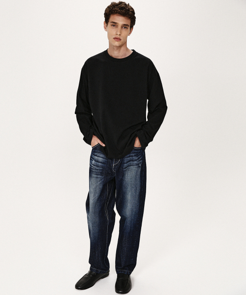SHIRTER(シャーター)の「FINE COTTON OVERSIZE FIT LS T-SHIRT (BLACK)(Tシャツ/カットソー・メンズ・その他・LARGE/MEDIUM/SMALL)」の7枚目の写真