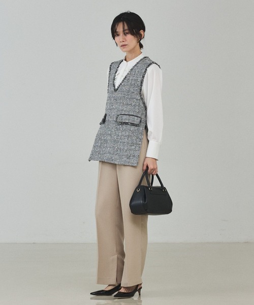 qualite（カリテ）の「ラメツイードジレ/オケージョン/セレモニー/フォーマル/オフィスカジュアル/カセット服（ベスト・レディース・ブラック・36/38）」の3枚目の写真