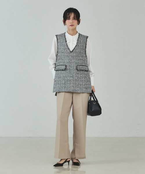 qualite（カリテ）の「ラメツイードジレ/オケージョン/セレモニー/フォーマル/オフィスカジュアル/カセット服（ベスト・レディース・ブラック・36/38）」の4枚目の写真