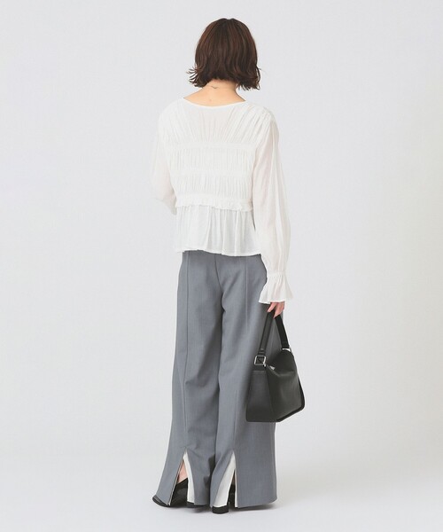 Ray BEAMS(レイビームス)の「バックスリット ワイド パンツ(その他パンツ・レディース・シルバー/ブラック・0/1)」の5枚目の写真