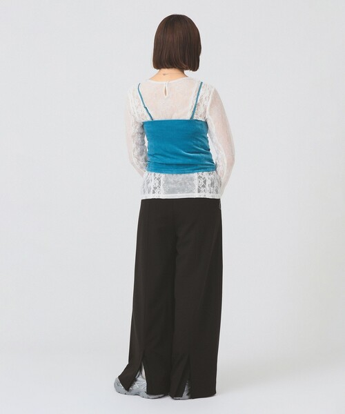 Ray BEAMS(レイビームス)の「バックスリット ワイド パンツ(その他パンツ・レディース・シルバー/ブラック・0/1)」の9枚目の写真