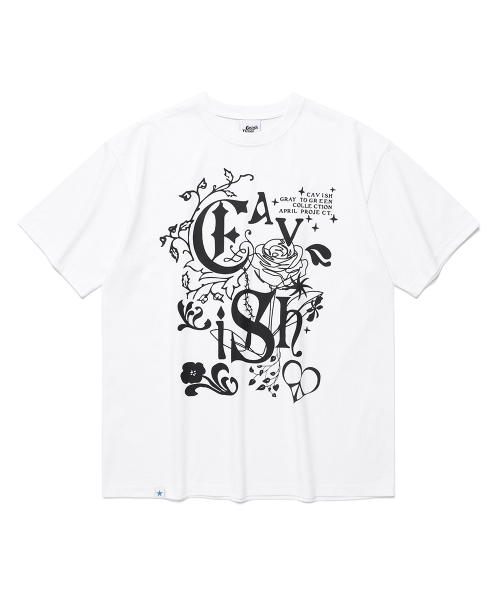 Cavish(カビシ)の「IVY SS TEE WHITE(CV2EMUT521B)(Tシャツ/カットソー・レディース・ホワイト・SMALL/MEDIUM/LARGE/X-LARGE)」の1枚目の写真