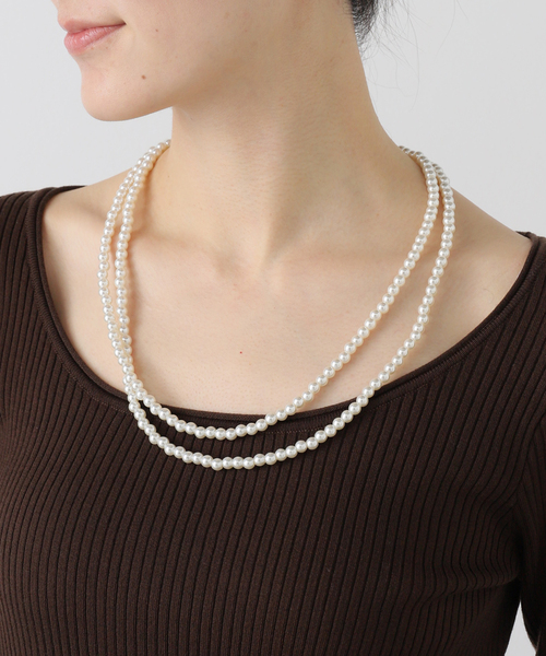 La TOTALITE（ラトータリテ）の「La Totalite ロングパールネックレス（ネックレス・レディース・ホワイト・FREE）」の6枚目の写真