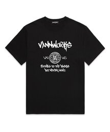 CRYPTO オーバーサイズ 半袖Tシャツ (VS0052) ブラック/ホワイト
