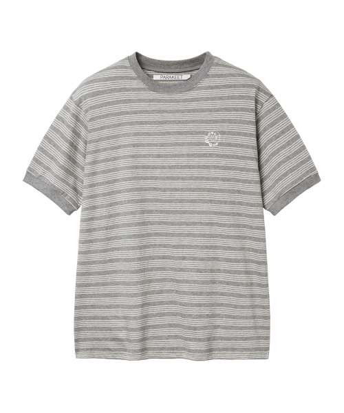 PARAKEET(パラキート)の「ヴィンテージストライプリンガーTシャツ(メランジグレー)(Tシャツ/カットソー・レディース・グレー・SMALL/MEDIUM/LARGE)」の1枚目の写真