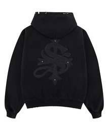 SUPPLIER（サプライヤー）の「A'GEM 9 × .kom 『SUPPLIER サプライヤー』 Pierced Tribal Cross Zip Hoodie ピアストライバルクロスジップパーカー（パーカー）」