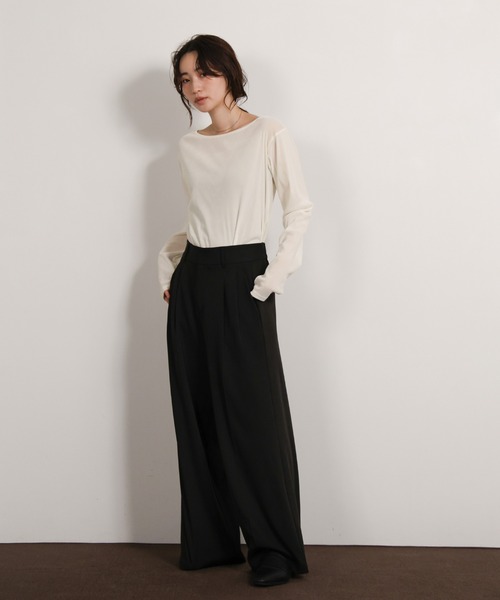 select MOCA Et（セレクトモカエト）の「【Et】Sheer Velour Tops（Tシャツ/カットソー・レディース・ホワイト/グレー/ブラック・FREE）」の10枚目の写真