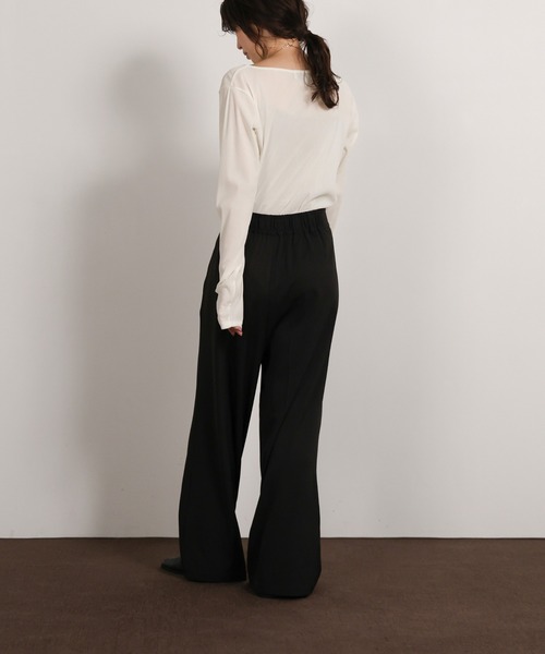 select MOCA Et（セレクトモカエト）の「【Et】Sheer Velour Tops（Tシャツ/カットソー・レディース・ホワイト/グレー/ブラック・FREE）」の16枚目の写真