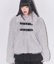 ILLIGO（イリゴ）の「Puppy Short Fur Jacket Gray（ムートンコート）」
