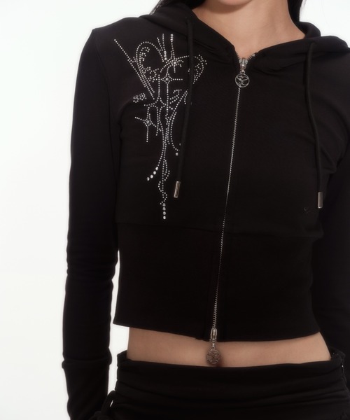silent(and)(サイレントアンド)の「angel Hooded Zip-up(パーカー・レディース・ブラック×グレー/ブラック・SMALL)」の6枚目の写真