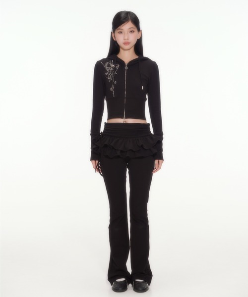 silent(and)(サイレントアンド)の「angel Hooded Zip-up(パーカー・レディース・ブラック×グレー/ブラック・SMALL)」の11枚目の写真
