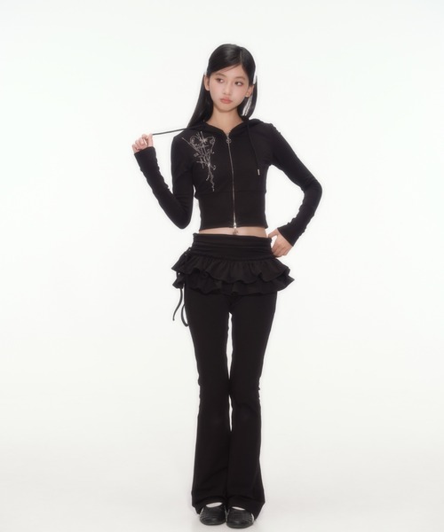 silent(and)(サイレントアンド)の「angel Hooded Zip-up(パーカー・レディース・ブラック×グレー/ブラック・SMALL)」の8枚目の写真