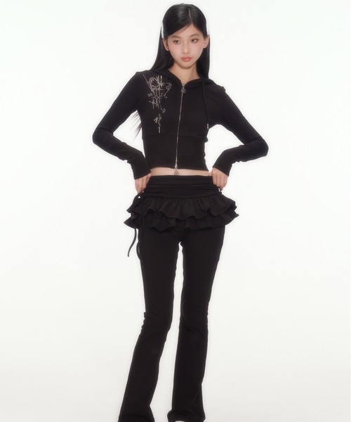 silent(and)(サイレントアンド)の「angel Hooded Zip-up(パーカー・レディース・ブラック×グレー/ブラック・SMALL)」の10枚目の写真