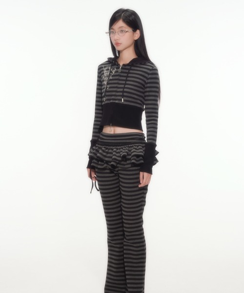 silent(and)(サイレントアンド)の「angel Hooded Zip-up(パーカー・レディース・ブラック×グレー/ブラック・SMALL)」の14枚目の写真