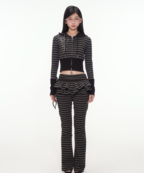 silent(and)(サイレントアンド)の「angel Hooded Zip-up(パーカー・レディース・ブラック×グレー/ブラック・SMALL)」の16枚目の写真