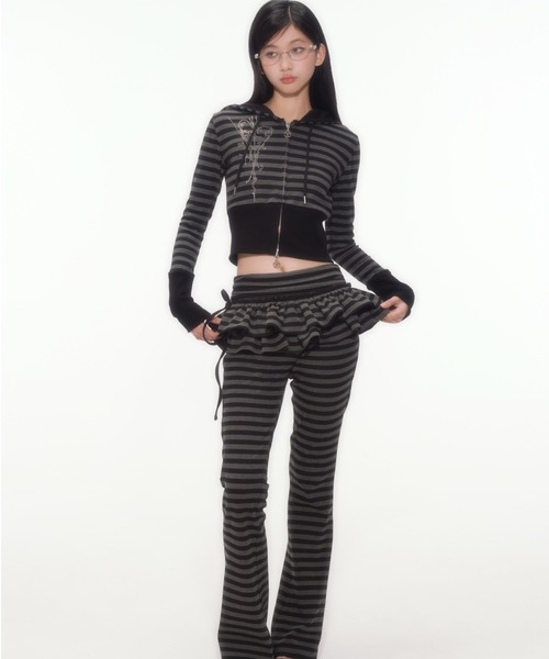 silent(and)(サイレントアンド)の「angel Hooded Zip-up(パーカー・レディース・ブラック×グレー/ブラック・SMALL)」の17枚目の写真