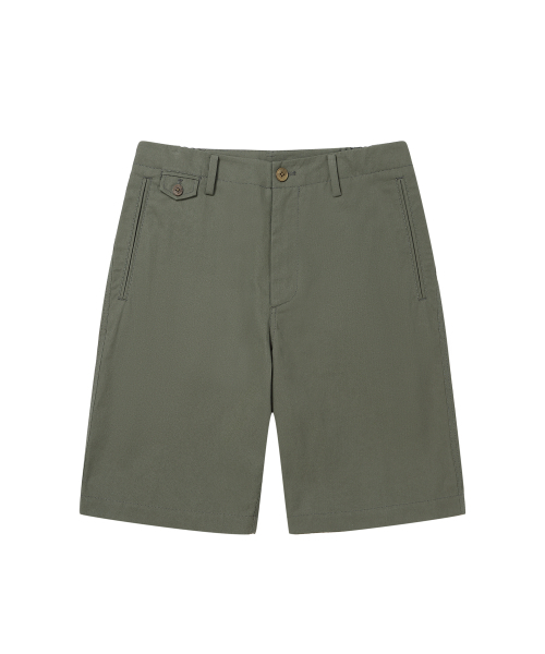 SOLEW(ソル)の「コットンノータックショートパンツ_カーキ(その他パンツ・メンズ・その他・SMALL/MEDIUM/LARGE/X-LARGE)」の1枚目の写真