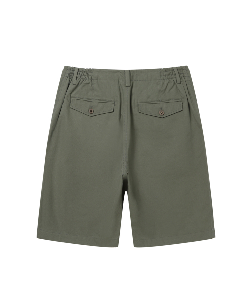 SOLEW(ソル)の「コットンノータックショートパンツ_カーキ(その他パンツ・メンズ・その他・SMALL/MEDIUM/LARGE/X-LARGE)」の2枚目の写真