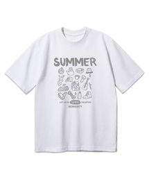 サマーキャンプオーバーサイズ半袖Tシャツ[ホワイト]