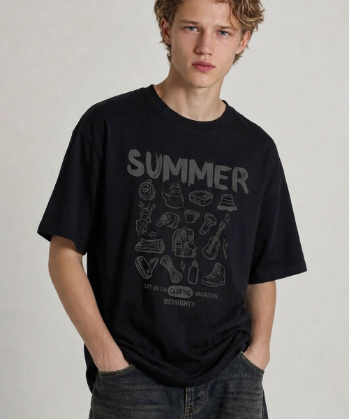 BEMIGHTY（ビーマイティー）の「サマーキャンプオーバーサイズ半袖Tシャツ[ホワイト]（Tシャツ/カットソー・メンズ・その他・LARGE/X-LARGE/XX-LARGE）」の2枚目の写真