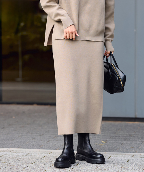 FRAMeWORK（フレームワーク）の「≪追加≫ダブルジャガードストレートスカート（スカート・レディース・ブラック/ホワイト/ベージュ・36/38/40）」の3枚目の写真