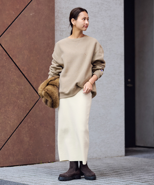 FRAMeWORK（フレームワーク）の「≪追加≫ダブルジャガードストレートスカート（スカート・レディース・ブラック/ホワイト/ベージュ・36/38/40）」の4枚目の写真