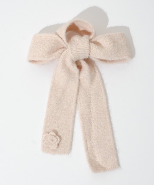 flower（フラワー）の「フラッフィーローズマフラー（マフラー・レディース・アイボリー/ピンク/アッシュグレー・FREE）」の10枚目の写真