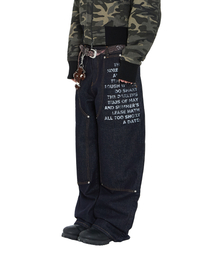 Paint Washed Denim Pants (Black)（デニムパンツ）｜AAKAM（アーカム