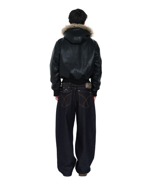 AAKAM（アーカム）の「Double Knee Lettering Denim Pants (Blue)（デニムパンツ・レディース・その他・1/2）」の13枚目の写真