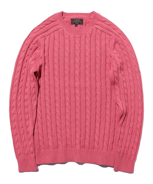 BEAMS PLUS(ビームスプラス)の「Crew Cable(ニット/セーター・メンズ・グレー/ブルー/ブラック/オリーブ/ホワイト/ブラウン/レッド/ベージュ/イエロー/ネイビー・SMALL/MEDIUM/LARGE/X-LARGE)」の10枚目の写真