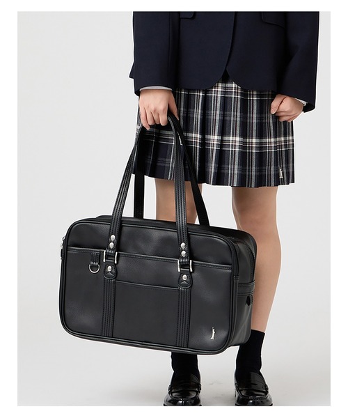 EASTBOY（イーストボーイ）の「イーストボーイ スクバ 合皮 バッグ スクール 中学生 高校生 通学 鞄 女子用 スクールバッグ スクバデコ 学生鞄 女子高生 学生服  （ショルダーバッグ・キッズ・ブラック/ブラウン・F）」の5枚目の写真