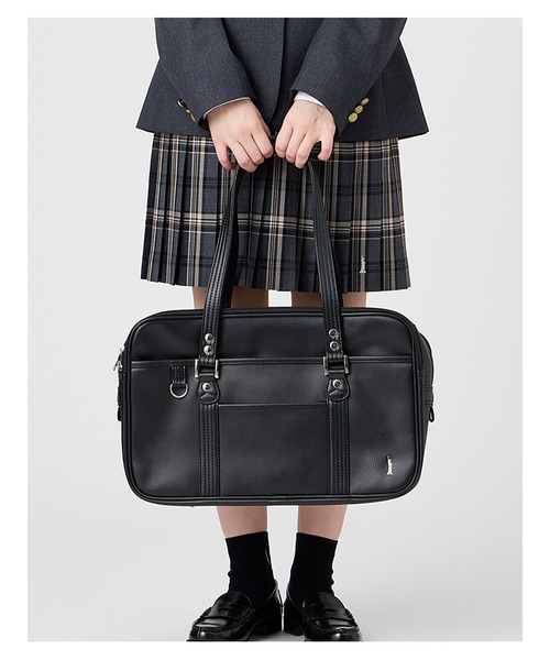 EASTBOY（イーストボーイ）の「イーストボーイ スクバ 合皮 バッグ スクール 中学生 高校生 通学 鞄 女子用 スクールバッグ スクバデコ 学生鞄 女子高生 学生服  （ショルダーバッグ・キッズ・ブラック/ブラウン・F）」の6枚目の写真