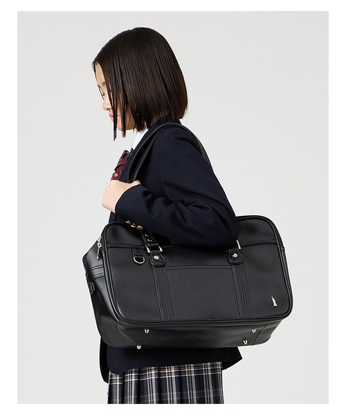 EASTBOY（イーストボーイ）の「イーストボーイ スクバ 合皮 バッグ スクール 中学生 高校生 通学 鞄 女子用 スクールバッグ スクバデコ 学生鞄 女子高生 学生服  （ショルダーバッグ・キッズ・ブラック/ブラウン・F）」の7枚目の写真