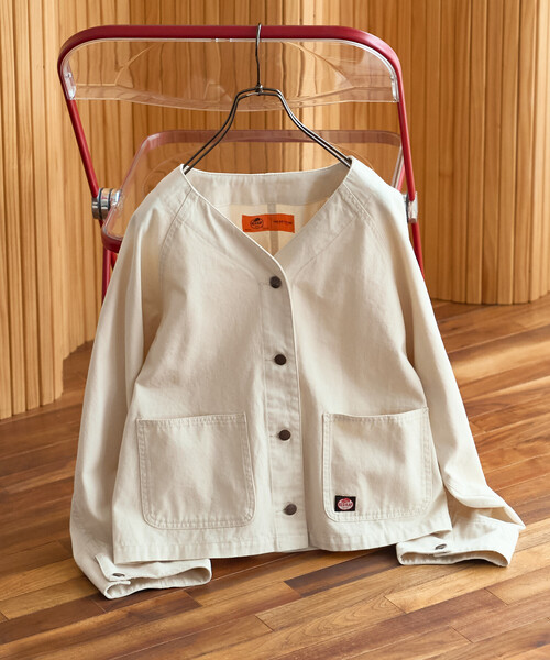 FREAK'S STORE（フリークスストア）の「＜セットアップ対応＞ RED KAP × FREAK'S STORE/レッドキャップ 別注 ノーカラーＶネックジャケット（ノーカラージャケット・レディース・その他2/ネイビー/ナチュラル/ベージュ/オリーブ・ﾌﾘ-）」の3枚目の写真