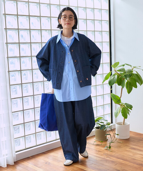 FREAK'S STORE（フリークスストア）の「＜セットアップ対応＞ RED KAP × FREAK'S STORE/レッドキャップ 別注 ノーカラーＶネックジャケット（ノーカラージャケット・レディース・その他2/ネイビー/ナチュラル/ベージュ/オリーブ・ﾌﾘ-）」の6枚目の写真