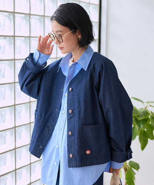 FREAK'S STORE（フリークスストア）の「＜セットアップ対応＞ RED KAP × FREAK'S STORE/レッドキャップ 別注 ノーカラーＶネックジャケット（ノーカラージャケット・レディース・その他2/ネイビー/ナチュラル/ベージュ/オリーブ・ﾌﾘ-）」の9枚目の写真