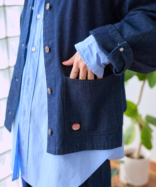 FREAK'S STORE（フリークスストア）の「＜セットアップ対応＞ RED KAP × FREAK'S STORE/レッドキャップ 別注 ノーカラーＶネックジャケット（ノーカラージャケット・レディース・その他2/ネイビー/ナチュラル/ベージュ/オリーブ・ﾌﾘ-）」の15枚目の写真