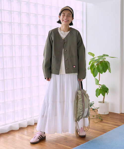 FREAK'S STORE（フリークスストア）の「＜セットアップ対応＞ RED KAP × FREAK'S STORE/レッドキャップ 別注 ノーカラーＶネックジャケット（ノーカラージャケット・レディース・その他2/ネイビー/ナチュラル/ベージュ/オリーブ・ﾌﾘ-）」の17枚目の写真