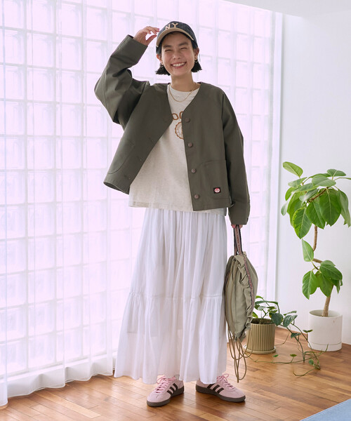 FREAK'S STORE（フリークスストア）の「＜セットアップ対応＞ RED KAP × FREAK'S STORE/レッドキャップ 別注 ノーカラーＶネックジャケット（ノーカラージャケット・レディース・その他2/ネイビー/ナチュラル/ベージュ/オリーブ・ﾌﾘ-）」の18枚目の写真