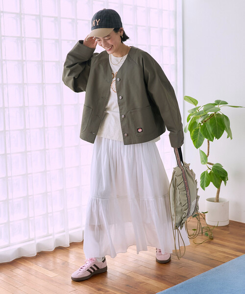 FREAK'S STORE（フリークスストア）の「＜セットアップ対応＞ RED KAP × FREAK'S STORE/レッドキャップ 別注 ノーカラーＶネックジャケット（ノーカラージャケット・レディース・その他2/ネイビー/ナチュラル/ベージュ/オリーブ・ﾌﾘ-）」の19枚目の写真