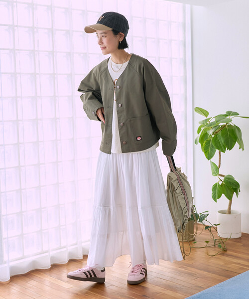 FREAK'S STORE（フリークスストア）の「＜セットアップ対応＞ RED KAP × FREAK'S STORE/レッドキャップ 別注 ノーカラーＶネックジャケット（ノーカラージャケット・レディース・その他2/ネイビー/ナチュラル/ベージュ/オリーブ・ﾌﾘ-）」の20枚目の写真