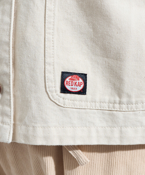 FREAK'S STORE(フリークスストア)の「RED KAP × FREAK'S STORE/レッドキャップ 別注 ノーカラーVネックジャケット<セットアップ対応>(ノーカラージャケット・レディース・その他2/ネイビー/ナチュラル/ベージュ/オリーブ/ブルー・フリ-)」の15枚目の写真