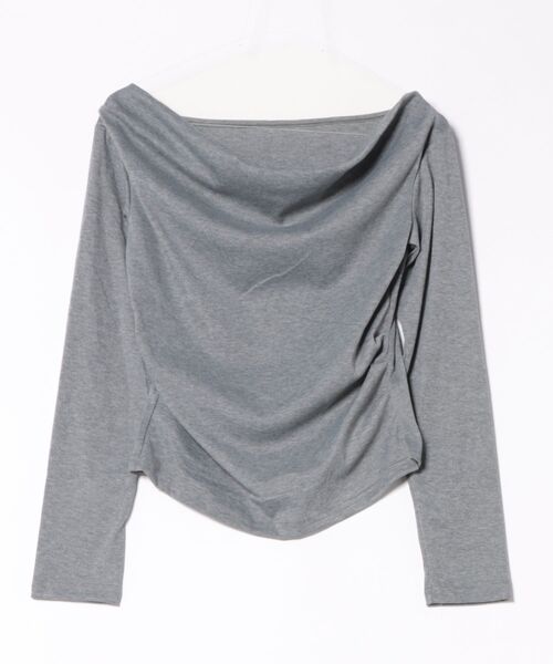 DIAVEL（ディアベル）の「【春夏新作】胸元ドレープサイドギャザー入りカットトップス（Tシャツ/カットソー・レディース・グレー・M/S/L）」の15枚目の写真