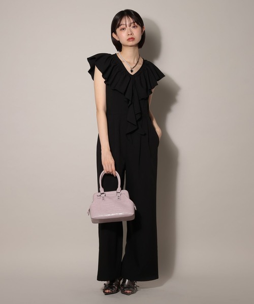 PAGEBOY(ページボーイ)の「バスケットフリルサロペ(サロペット/オーバーオール・レディース・ベージュ/グレー/ブラック・FREE)」の2枚目の写真