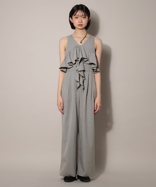 PAGEBOY(ページボーイ)の「バスケットフリルサロペ(サロペット/オーバーオール・レディース・ベージュ/グレー/ブラック・FREE)」の8枚目の写真