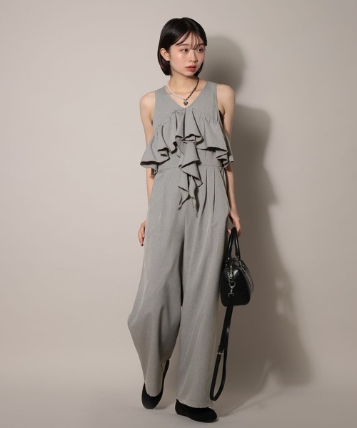 PAGEBOY(ページボーイ)の「バスケットフリルサロペ(サロペット/オーバーオール・レディース・ベージュ/グレー/ブラック・FREE)」の7枚目の写真