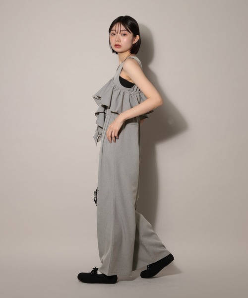 PAGEBOY(ページボーイ)の「バスケットフリルサロペ(サロペット/オーバーオール・レディース・ベージュ/グレー/ブラック・FREE)」の5枚目の写真