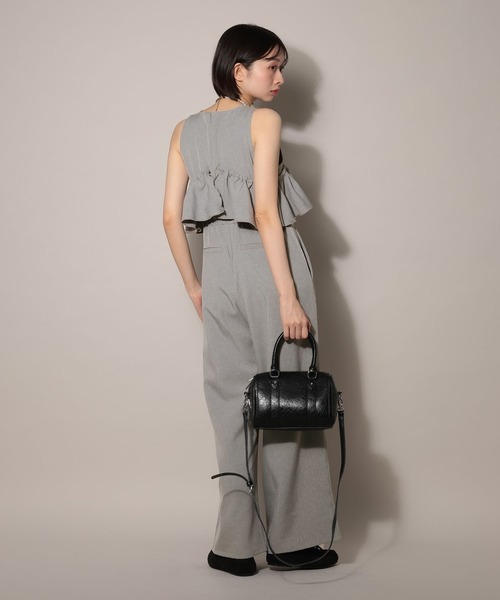 PAGEBOY(ページボーイ)の「バスケットフリルサロペ(サロペット/オーバーオール・レディース・ベージュ/グレー/ブラック・FREE)」の4枚目の写真