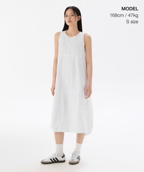 MUSINSA STANDARD WOMAN（ムシンサスタンダードウーマン）の「ウィメンズナイロンパラシュートカーゴドレス[ホワイト]（ワンピース・レディース・その他・S/M/L）」の2枚目の写真