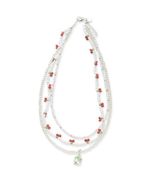 LILY BROWN(リリーブラウン)の「フルーツビーズネックレス(ネックレス・レディース・イエロー/レッド/ラベンダー・F)」の3枚目の写真